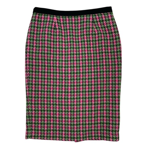 Boden Notre Dame Skirt 10L Pink Green Tweed Wool Blend Pencil Knee Length Career - Picture 1 of 12